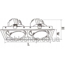 Светильник врезной VISION SQUARE ELS166Rx2/70W