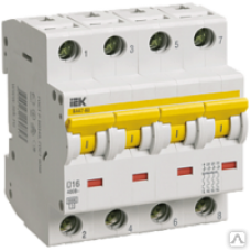 Автоматический выключатель ВА 47-60 4Р  6А  6 кА  х-ка C ИЭК