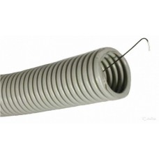 Труба ПВХ гнучка гофр. д.20мм, стандартна з протяжкою, сірий колір