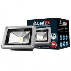 Светодиодный прожектор LEDEX 10W, 800lm, 6500К холодный белый, 120º, IP65