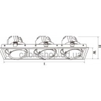 Светильник врезной VISION SQUARE ELS166Rx3/95W